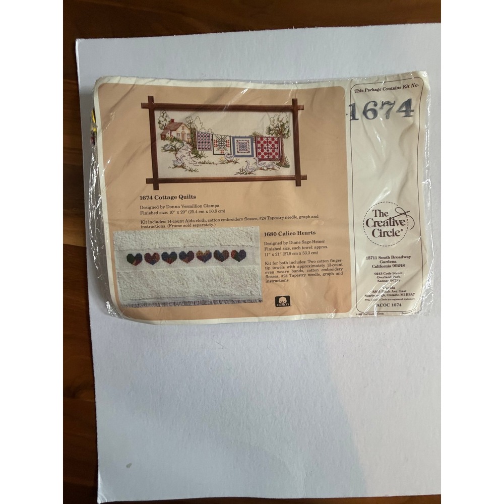 VTG Cottage Quilts Cross Stitch Kit Amish Country The Creative Circle - Picture 10 of 10